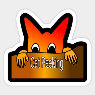 cat peeking Sticker